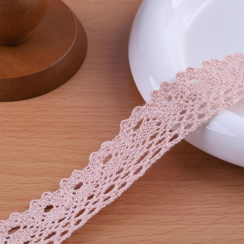 DYSHIPEN 20 Yards x 1 Inch Lace Ribbon Vintage Lace Trim Crochet Cotton Lace Edge for Christmas Package DIY Sewing Wedding Bridal Dress,Costume,Crafts and Sewing (Dark Beige) - Image 1
